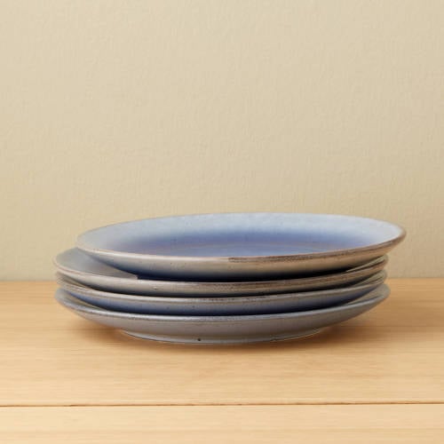 NOUS Living Nina ontbijtbord (Ø20 cm) (set van 4) - Blauw/grijs