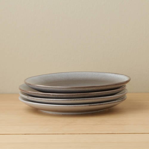 NOUS Living Nina ontbijtbord (Ø20 cm) (set van 4) - Bruin/grijs