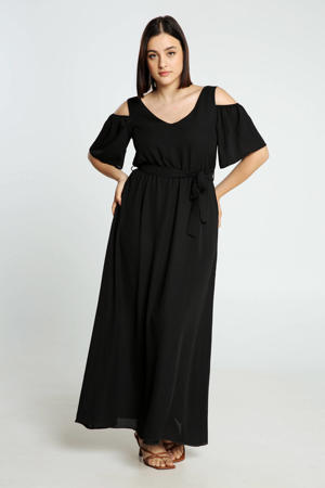 maxi jurk met open detail zwart