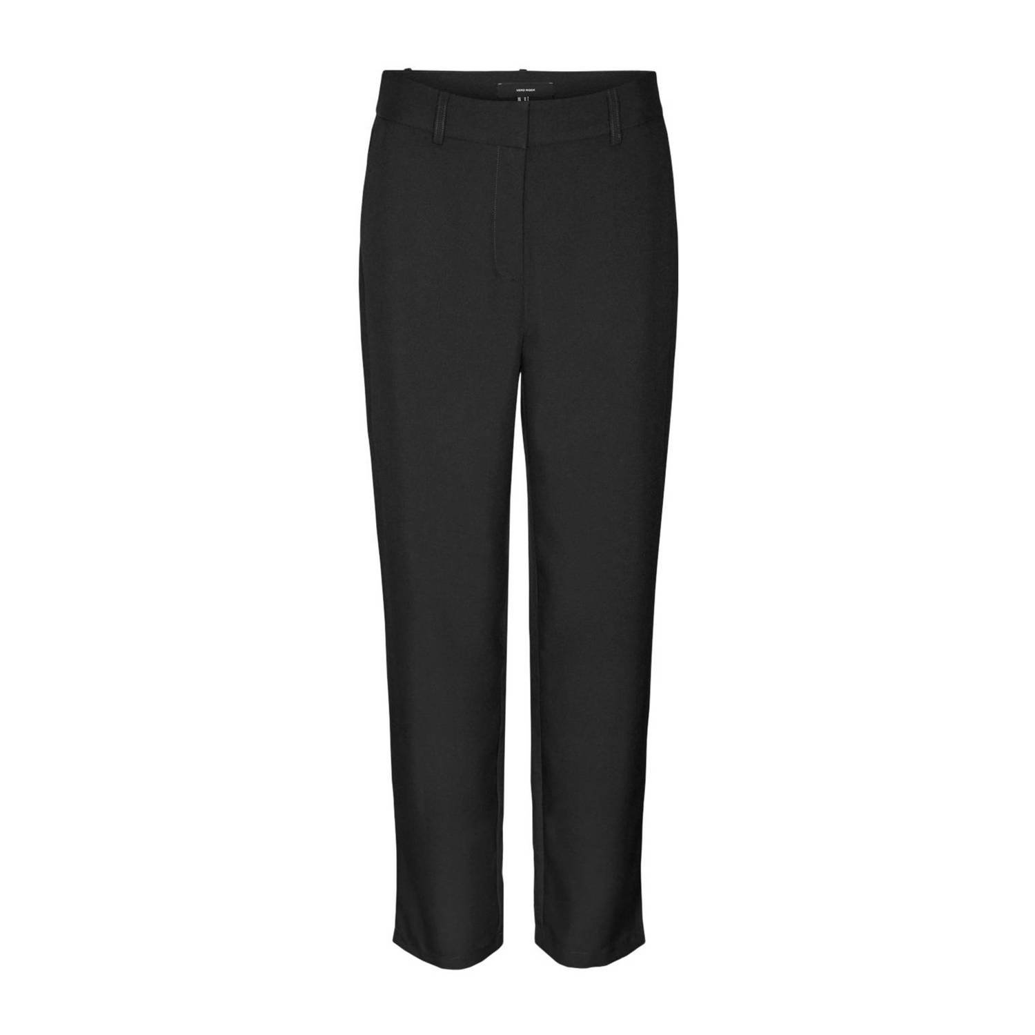 VERO MODA high waist straight fit pantalon VMCAPRI zwart