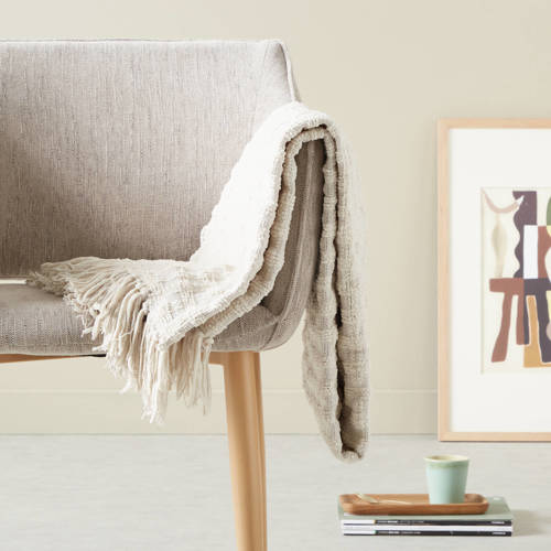 NOUS Living plaid Serezo (150x125 cm) - beige