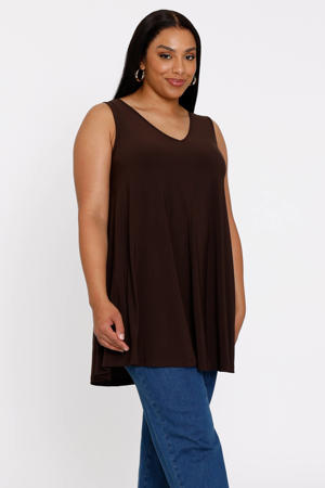top DOLCE van travelstof bruin