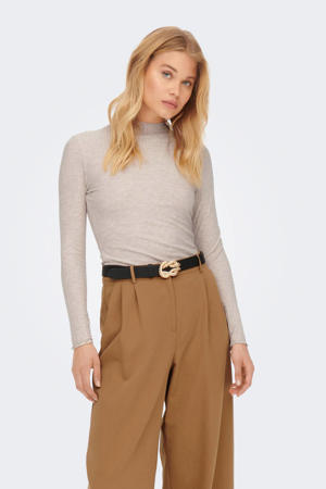 ribgebreide top ONLEMMA taupe