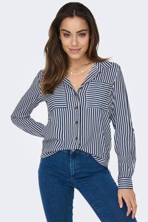 gestreepte blouse ONLYASMIN  blauw/wit