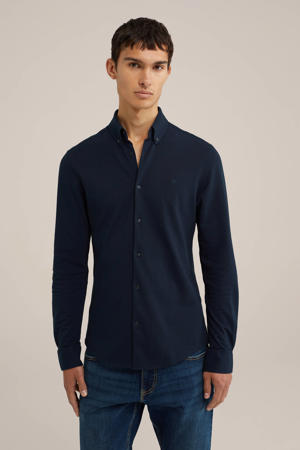 Tall fit casual overhemd donkerblauw