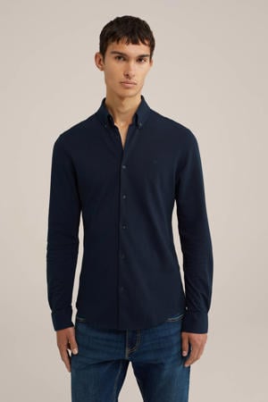 Tall fit casual overhemd donkerblauw