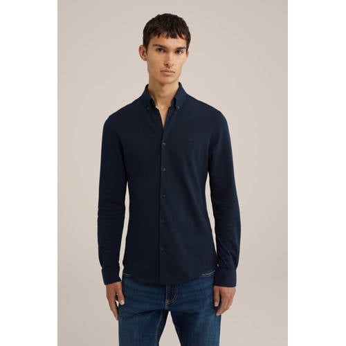 WE Fashion Tall fit casual overhemd donkerblauw afbeelding