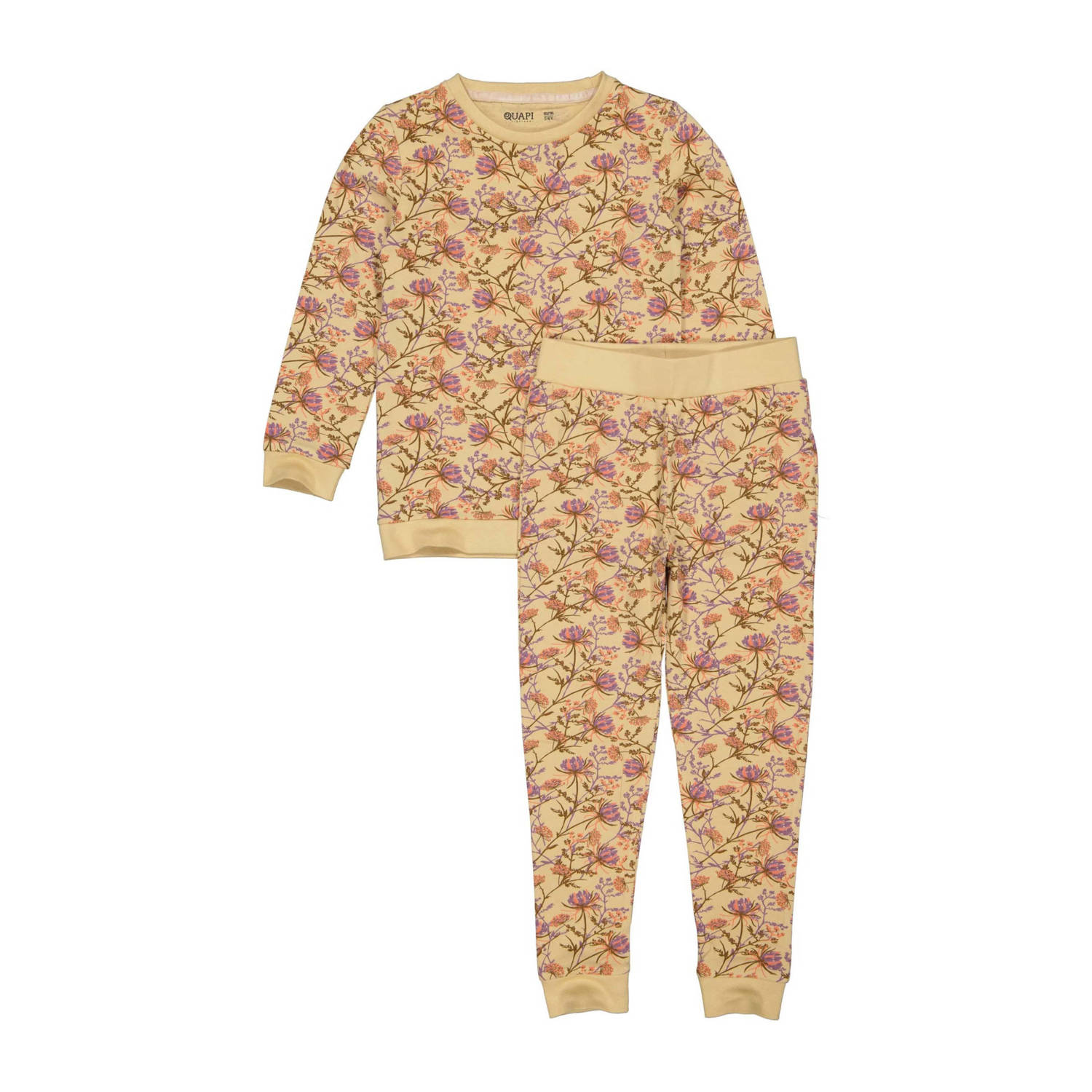 Quapi pyjama PUCK met all over print zand Beige Meisjes Stretchkatoen Ronde hals 110 116