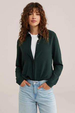 blouse van polyester groen