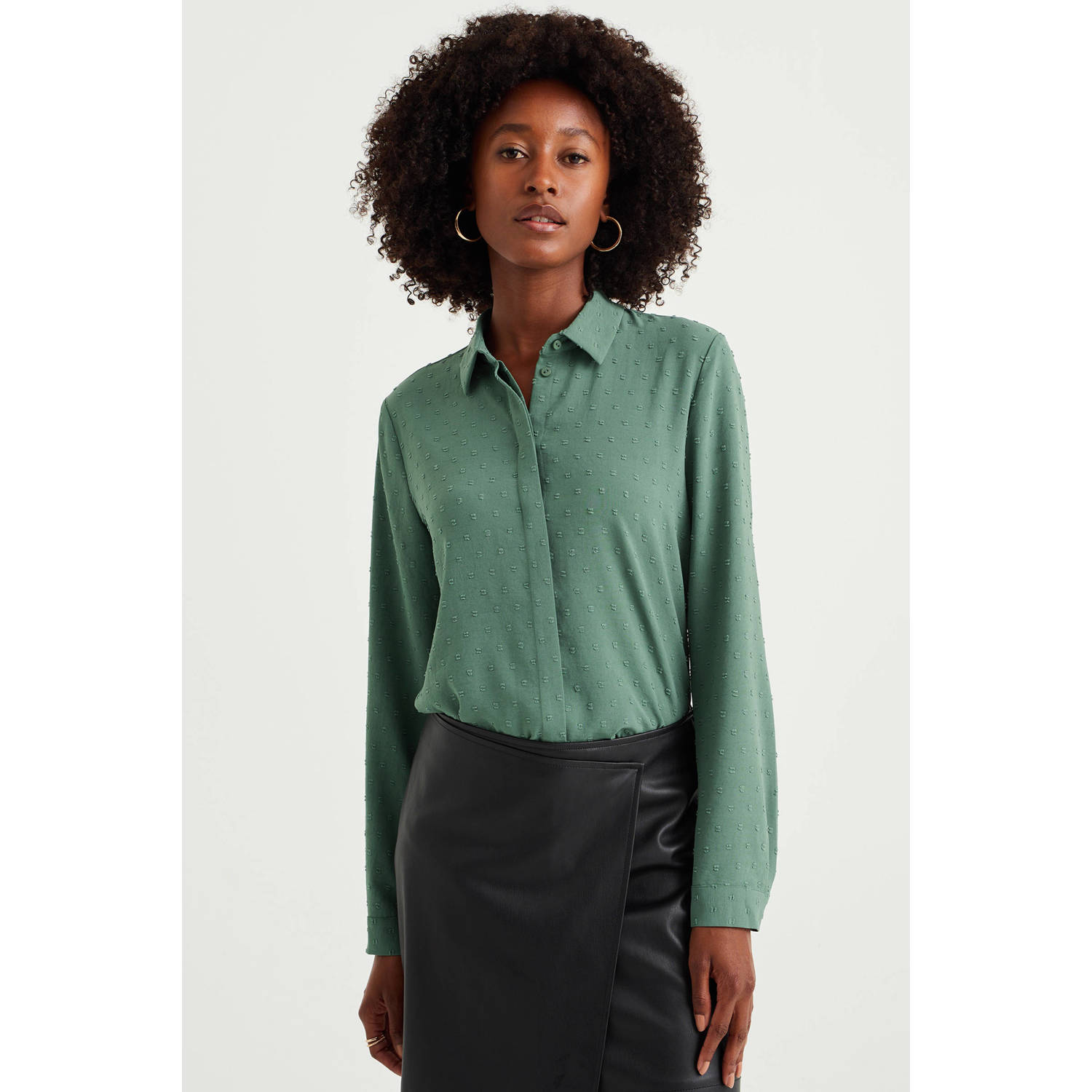 WE Fashion blouse met textuur mintgroen