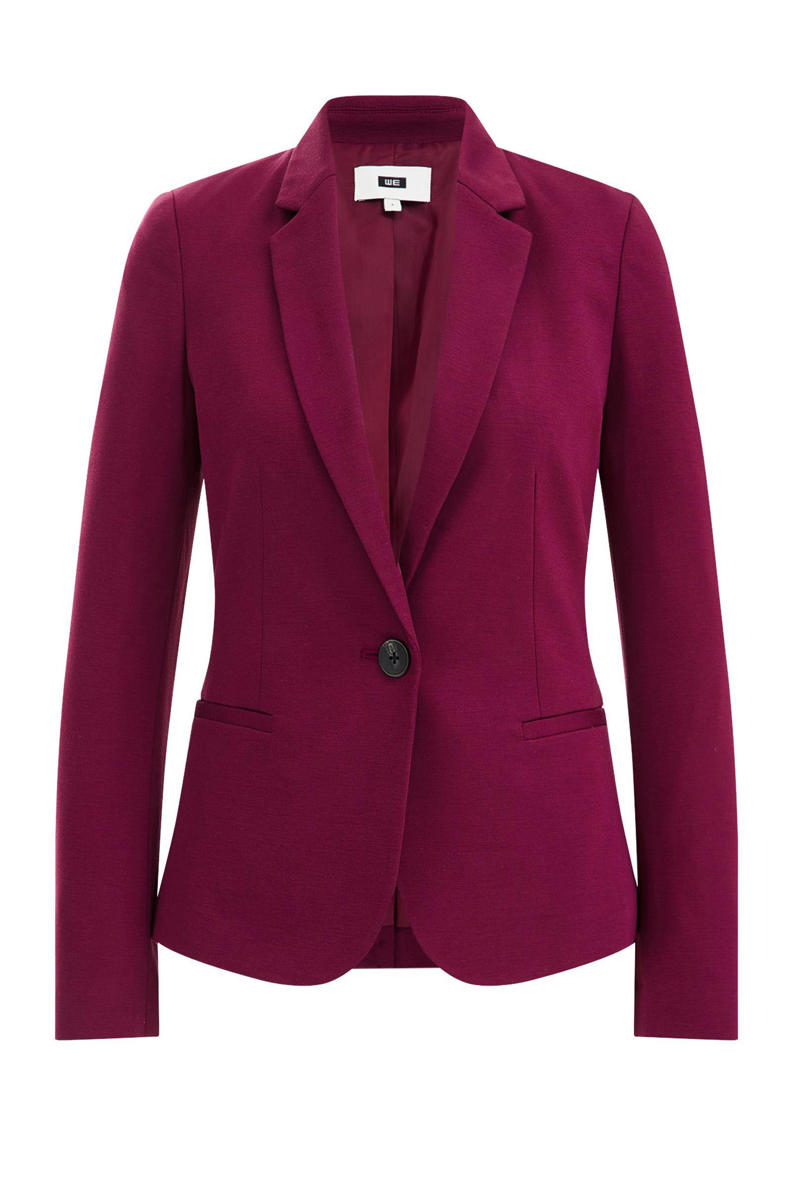 WE Fashion jersey getailleerde blazer bordeaux rood | wehkamp