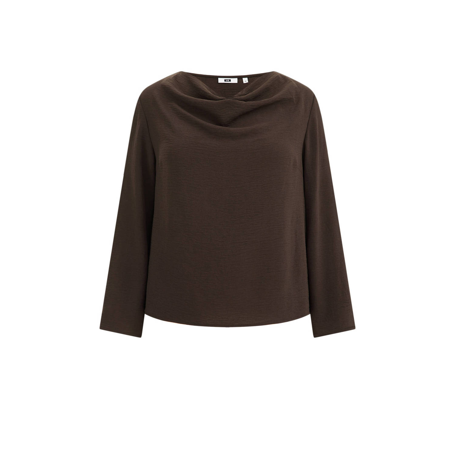 WE Fashion Curve blousetop van gerecycled polyester bruin