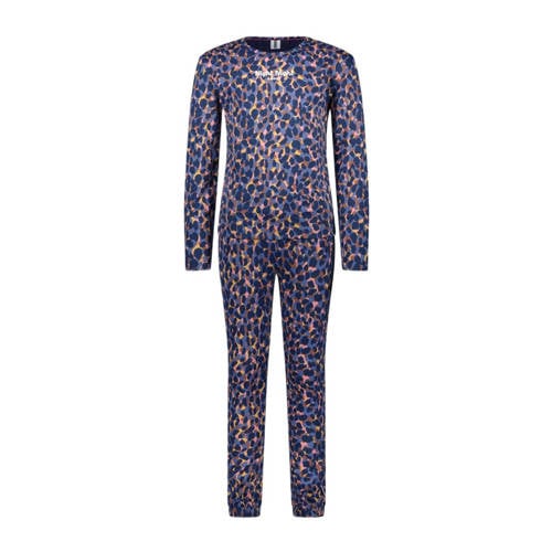 B.Nosy pyjama B. a SLEEP met all over print donkerblauw/roze/geel
