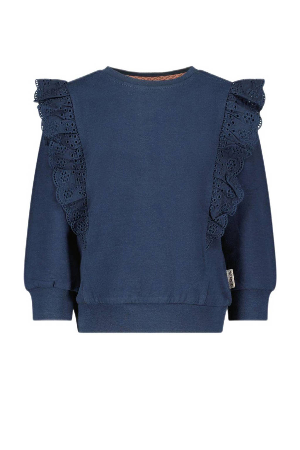baby sweater B.VICTORIOUS met ruches donkerblauw