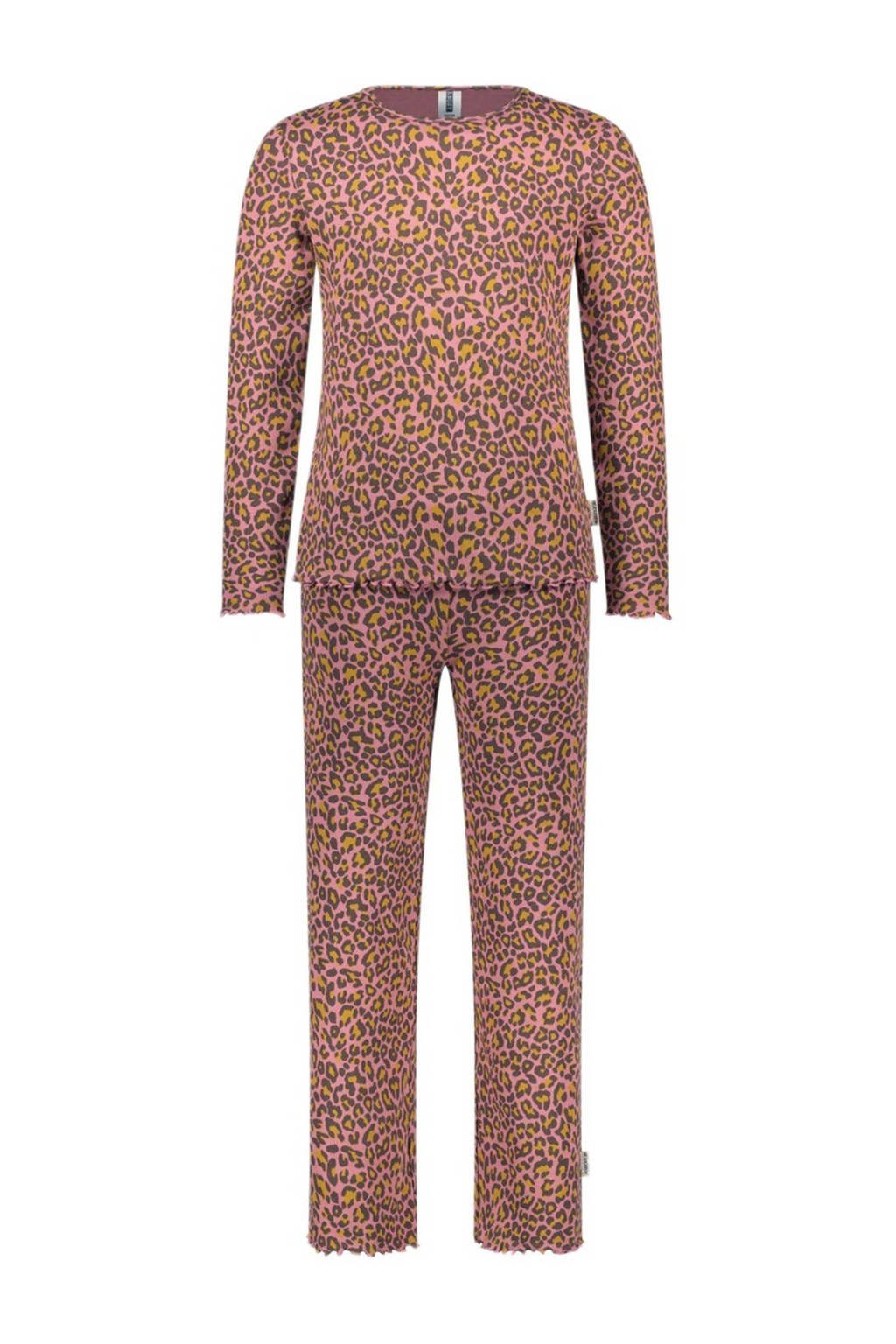 pyjama B. a SLEEP met dierenprint bruin/roze
