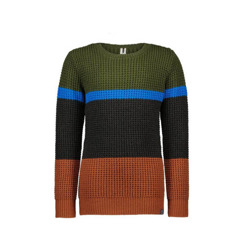 B.Nosy gestreepte trui B.READY bruin/blauw/groen afbeelding