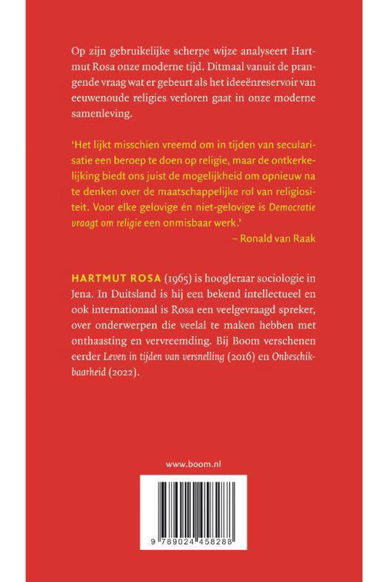 Hartmut Rosa Democratie vraagt om religie | wehkamp