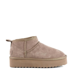   suède enkelboots taupe