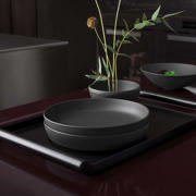 thumbnail: Villeroy & Boch Serviesset La Boule - Zwart 7-delig / 2 personen - 2x kom, 2x schaal, 2x universeel bord, 1x serveerschaal