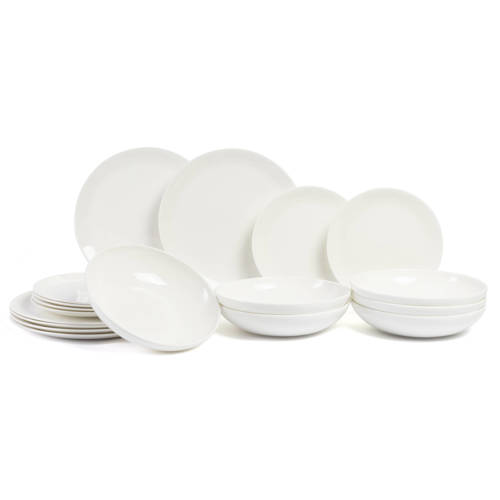 Wehkamp ASA Selection ASA Selection Serviesset A Table - Wit 18-delig / 6 personen - 6 dinerborden, 6 ontbijtborden en 6 diepe b... aanbieding
