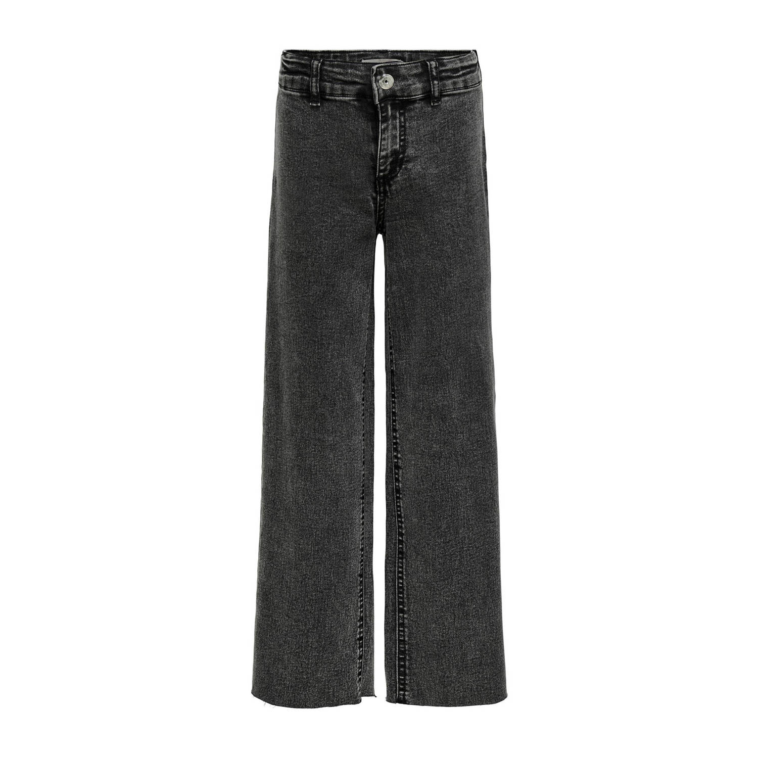 Only KIDS GIRL wide leg jeans KOGSYLVIE CLEAN washed black Zwart Meisjes Stretchdenim 116