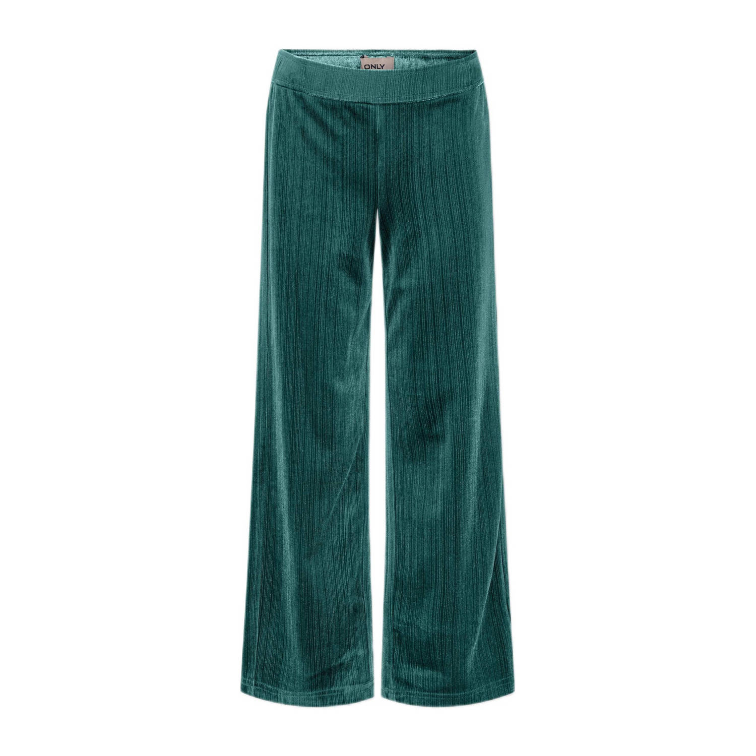 Only KIDS GIRL velours wide leg broek KOGWENDY-MABEL zeegroen 128