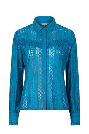 blouse met kant blauw