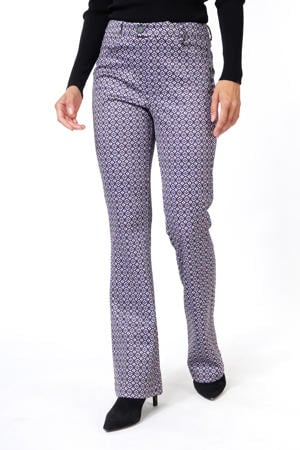 flared pantalon met grafische print paars