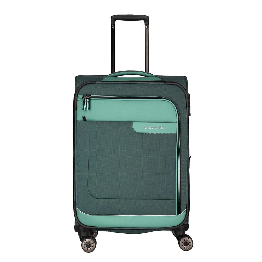 Travelite trolley Viia 67 cm. Expandable donkergroen