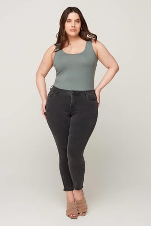 cropped high waist skinny jeans Amy grey denim