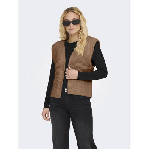ONLY vest ONLLOUI bruin afbeelding