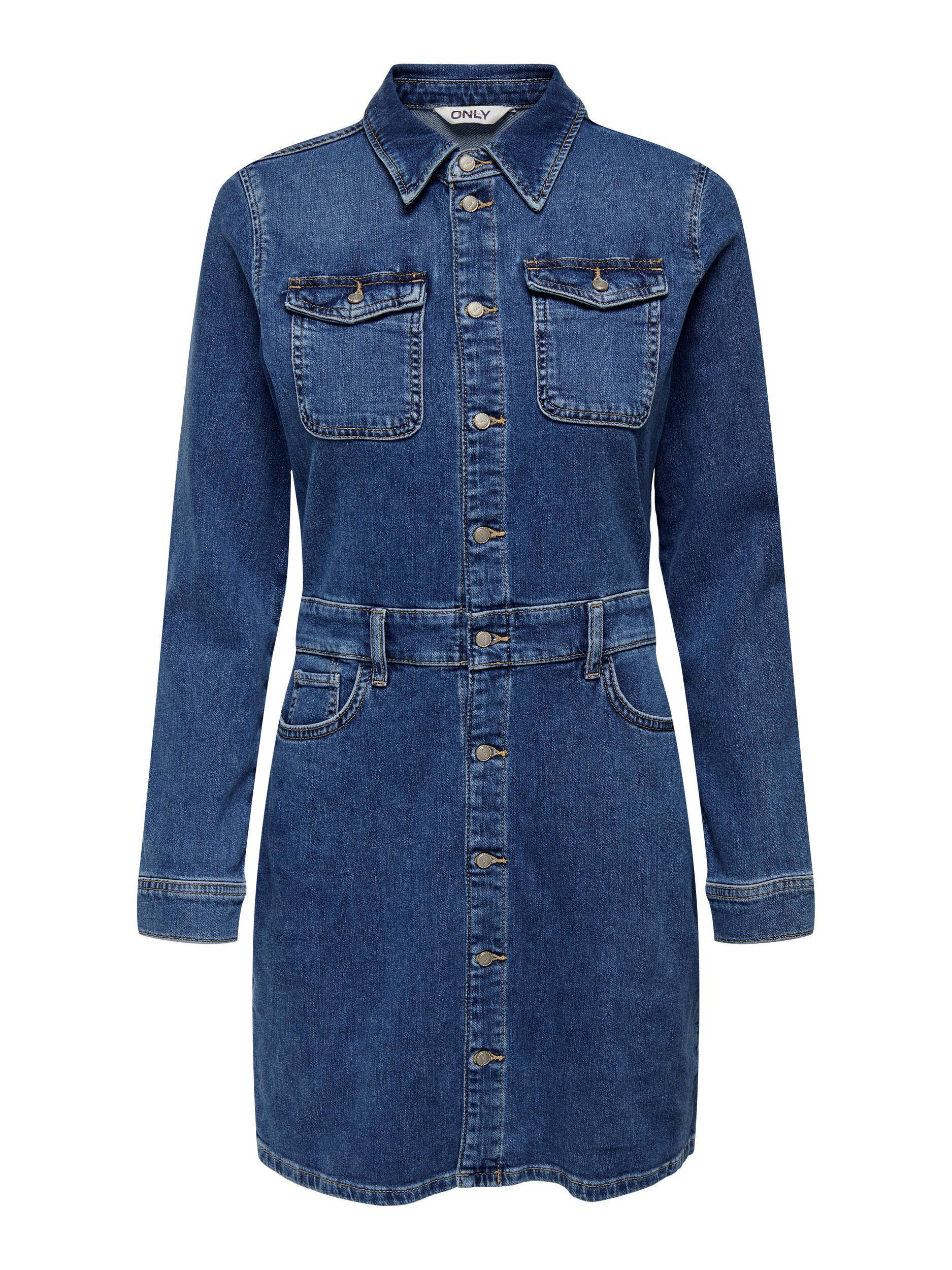 spijkerjurk ONLANNIKA medium blue denim