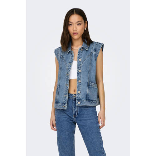 ONLY gilet ONLKENNEDY medium blue denim afbeelding