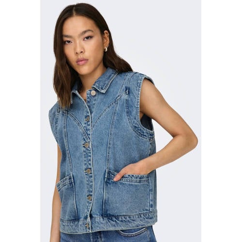 ONLY gilet ONLKENNEDY medium blue denim afbeelding