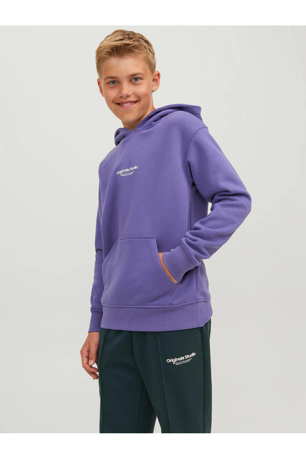 Sweat à Capuche Garçon Jack & Jones Jorvesterbro - Coupe Ample Coton Polyester