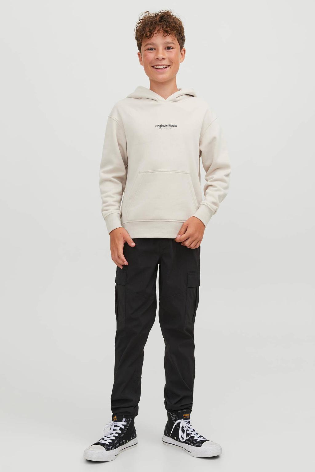 JACK & JONES JUNIOR hoodie JORVESTERBRO met tekst offwhite