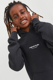 thumbnail: JACK & JONES JUNIOR hoodie JORVESTERBRO met tekst zwart