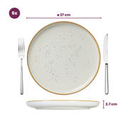 thumbnail: Cosy & Trendy Serviesset Baltic Vanilla 18-delig / 6 personen - 6 dinerborden, 6 ontbijtborden en 6 kommen