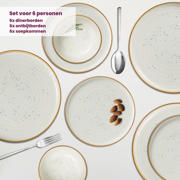 thumbnail: Cosy & Trendy Serviesset Baltic Vanilla 18-delig / 6 personen - 6 dinerborden, 6 ontbijtborden en 6 kommen