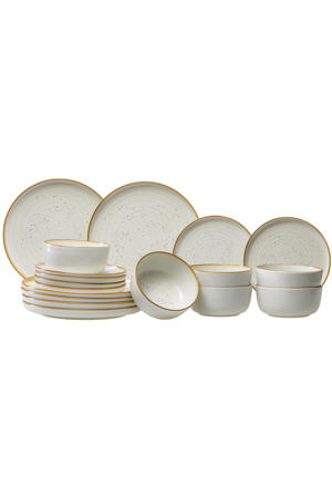 Serviesset Baltic Vanilla 18-delig / 6 personen - 6 dinerborden, 6 ontbijtborden en 6 kommen