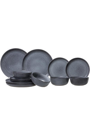 Serviesset Kentucky Grey 12-delig / 4 personen -  4 dinerborden, 4 ontbijtborden en 4 kommen