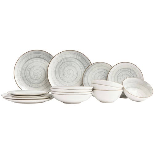 Wehkamp Cosy & Trendy Cosy & Trendy Serviesset Sintra Dusty Blue 16-delig / 4 personen - 4 dinerborden, 4 ontbijtborden, 4 diepe... aanbieding