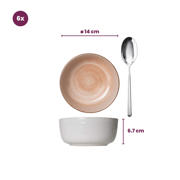 thumbnail: Cosy & Trendy Serviesset Baltic Peach 18-delig / 6 personen - 6 dinerborden, 6 ontbijtborden en 6 kommen