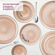 thumbnail: Cosy & Trendy Serviesset Baltic Peach 18-delig / 6 personen - 6 dinerborden, 6 ontbijtborden en 6 kommen