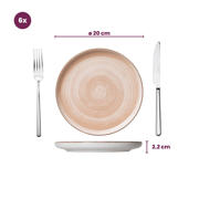 thumbnail: Cosy & Trendy Serviesset Baltic Peach 18-delig / 6 personen - 6 dinerborden, 6 ontbijtborden en 6 kommen