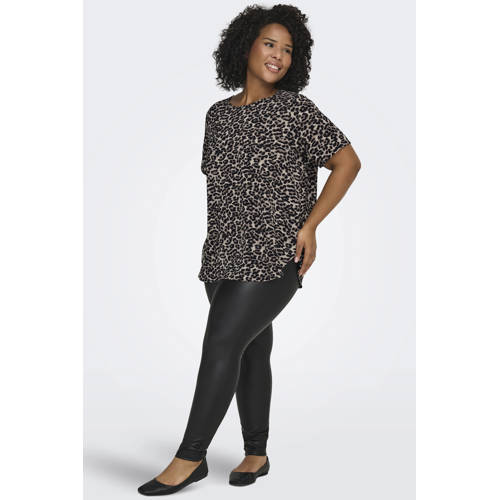 ONLY CARMAKOMA top CARVICA met panterprint grijs/bruin/zwart afbeelding