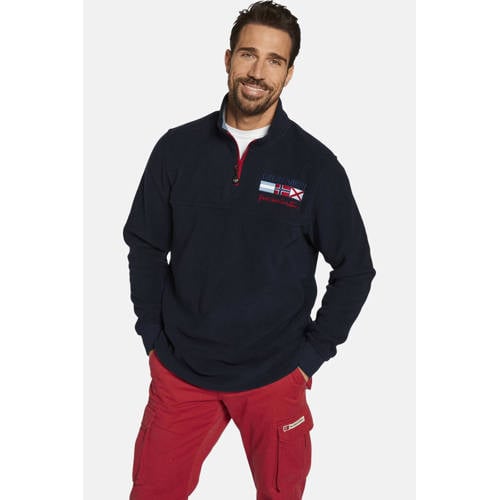 Jan Vanderstorm +FIT Collectie sweater SIETSE Plus Size donkerblauw afbeelding