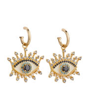 thumbnail: Kurt Geiger oorbellen Eye Huggie met strass goudlkeurig