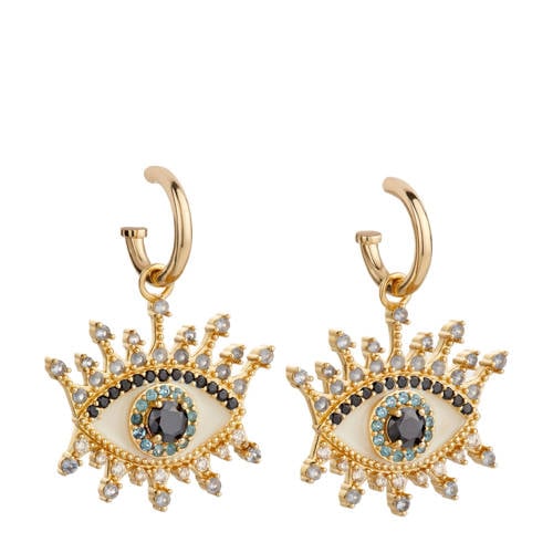 Kurt Geiger oorbellen Eye Huggie met strass goudlkeurig afbeelding