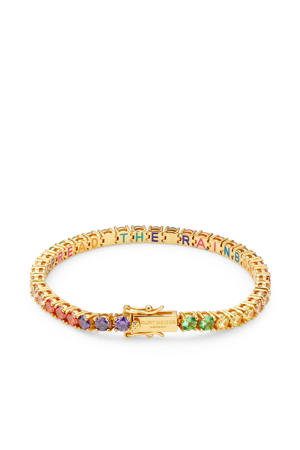 armband Tennis met strass goudkleurig